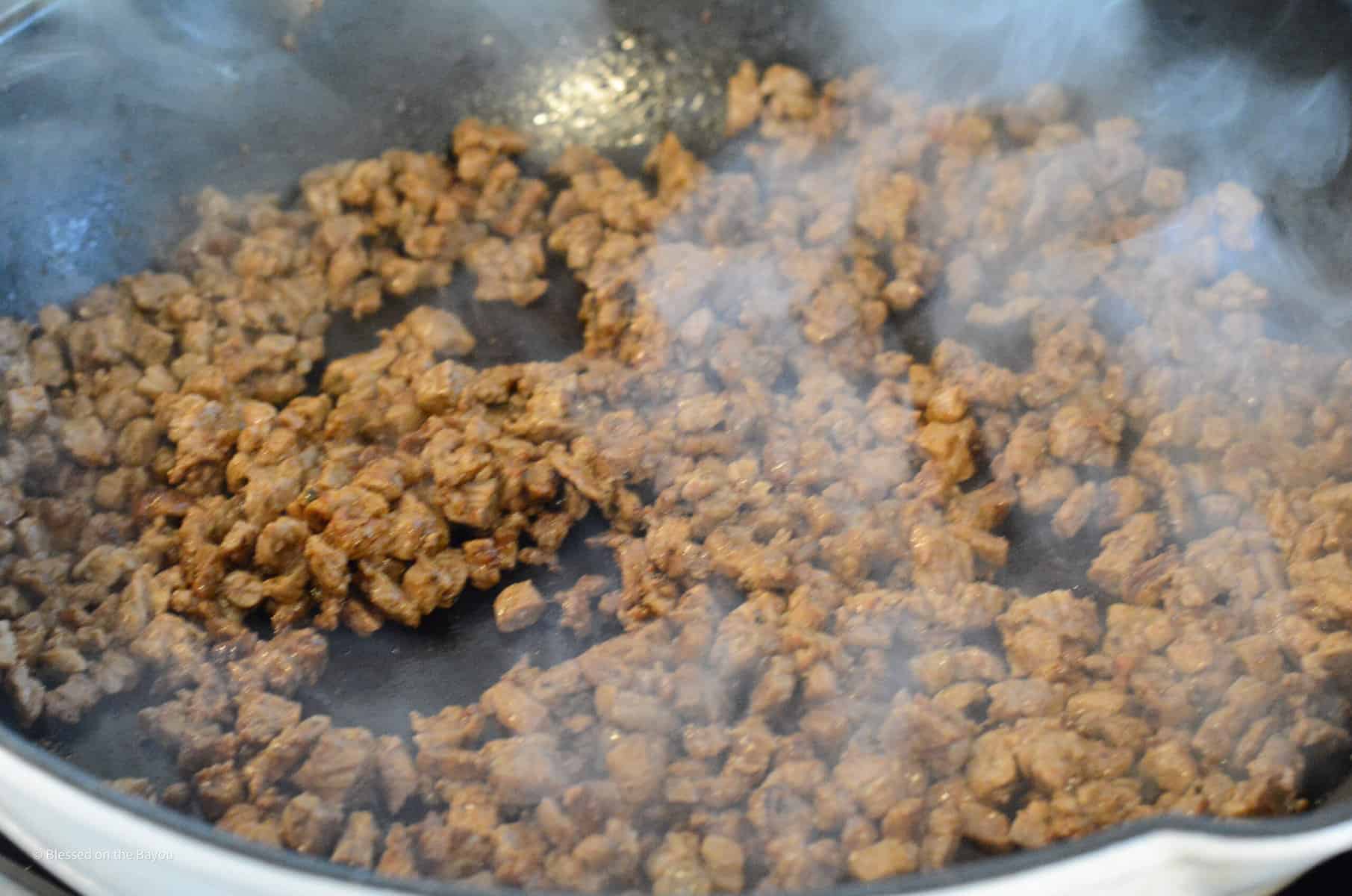 Cooking Carne Asada Meat