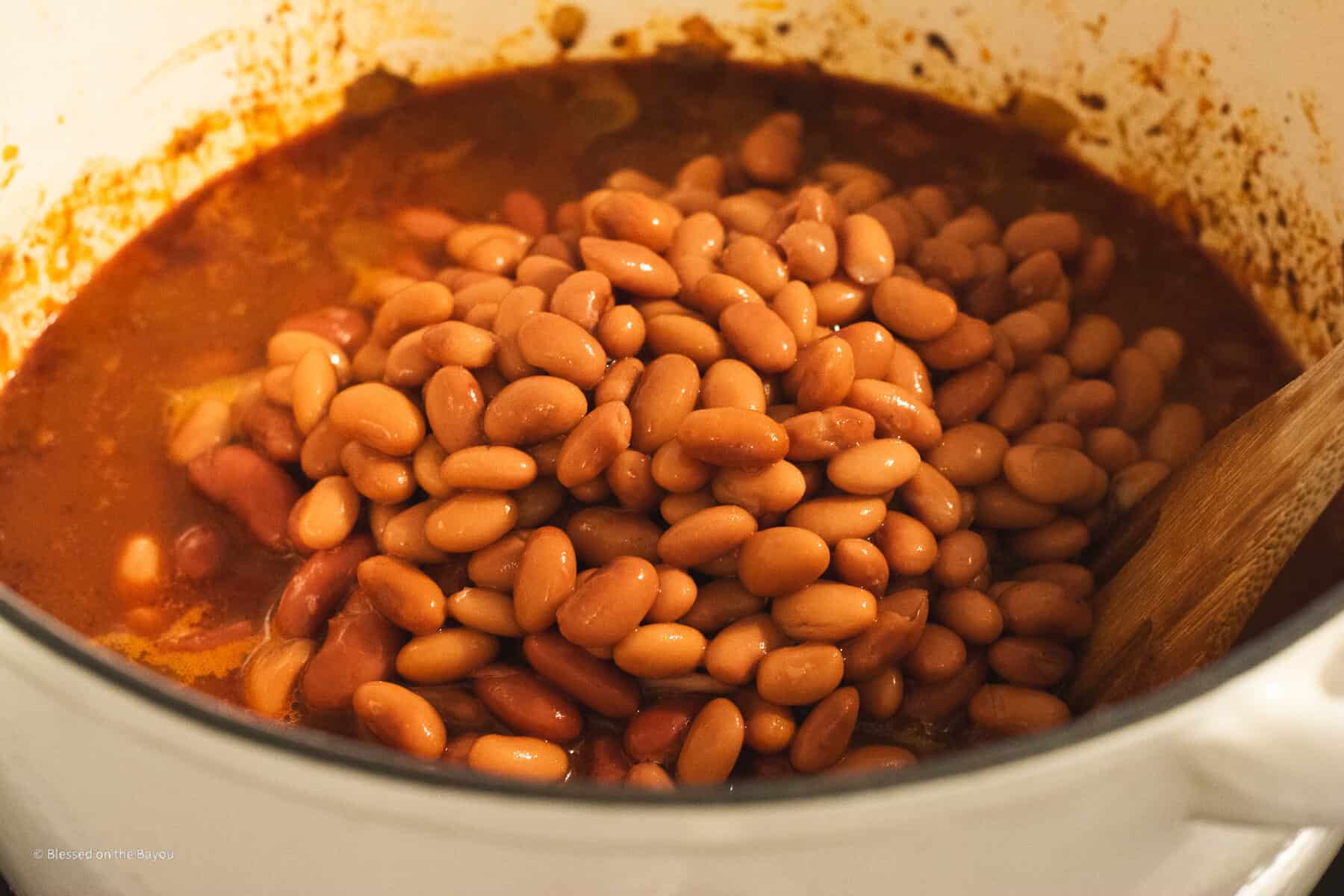 Beans in chili pot