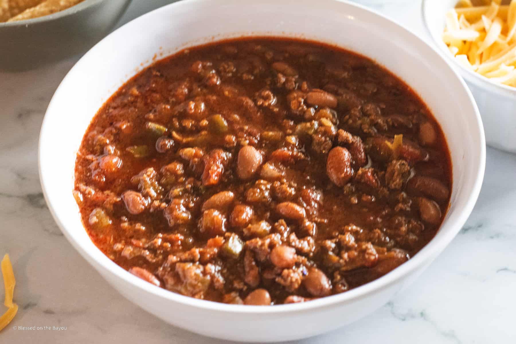 Bowl of Beef and Bean Chili