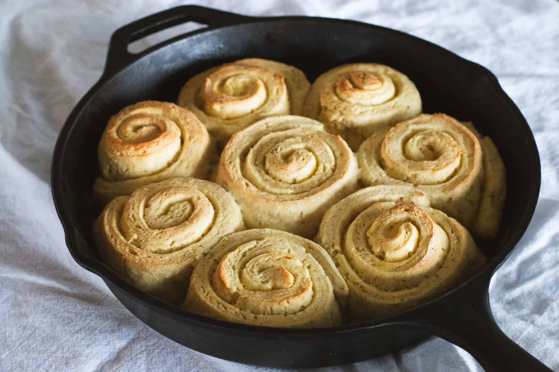 Cooked not frosted Gluten Free Lemon Sweet Rolls