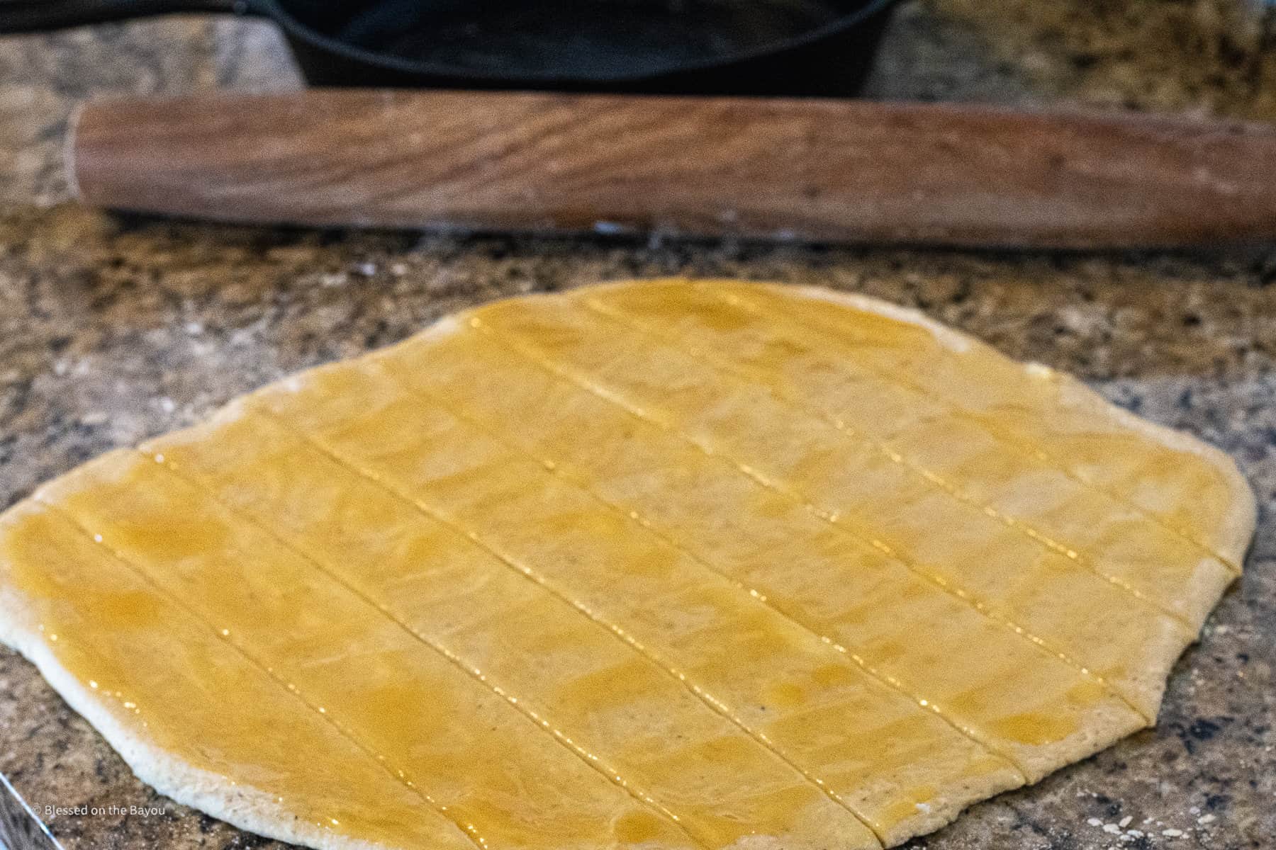 Dough Rolled Out Lemon Sweet Rolls