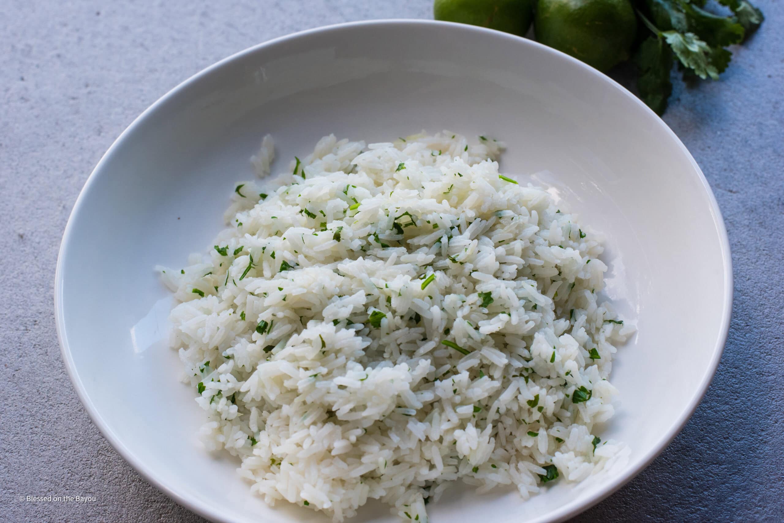 cilantro lime rice in a bowl
