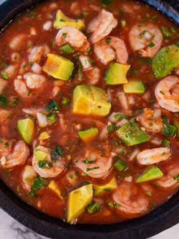 shrimp cocktail large bowl avocado