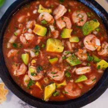 Citrus Shrimp Cocktails large bowl avocado